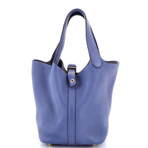 Hermes Picotin Lock Bag Clemence PM Blue - Picture 1 of 6
